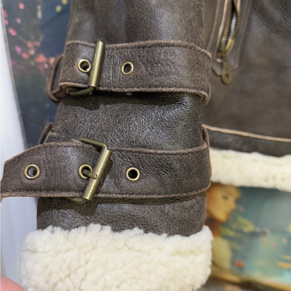 Wool leather brand new brown jacket - Picture 7 of 9